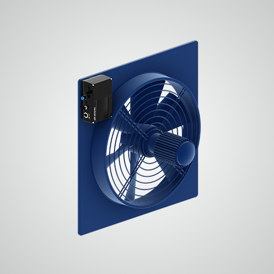 Schematische 3D-Abbildung eines axialen Ventilators mit KOSTAL Frequenzumrichter