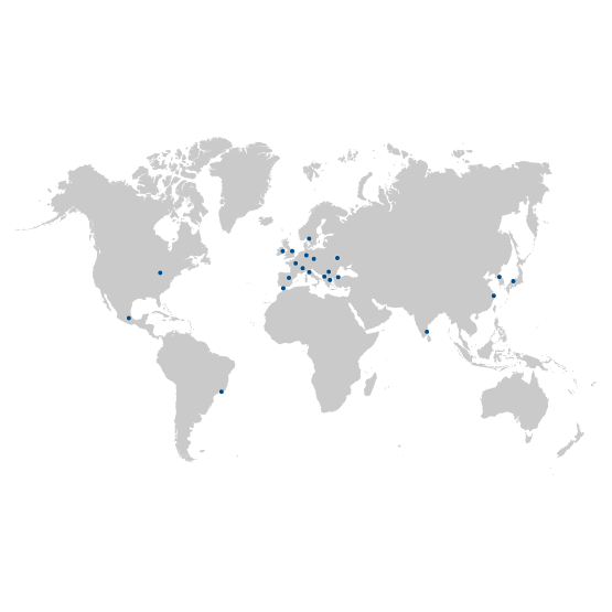 Eine Weltkarte mit den KOSTAL Standorten